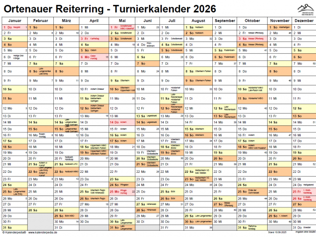Turnierkalender 2026